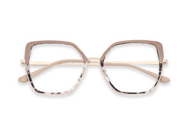 Eydology Nash Gold/Khaki to Leopard Women's Cat Eye Glasses 1