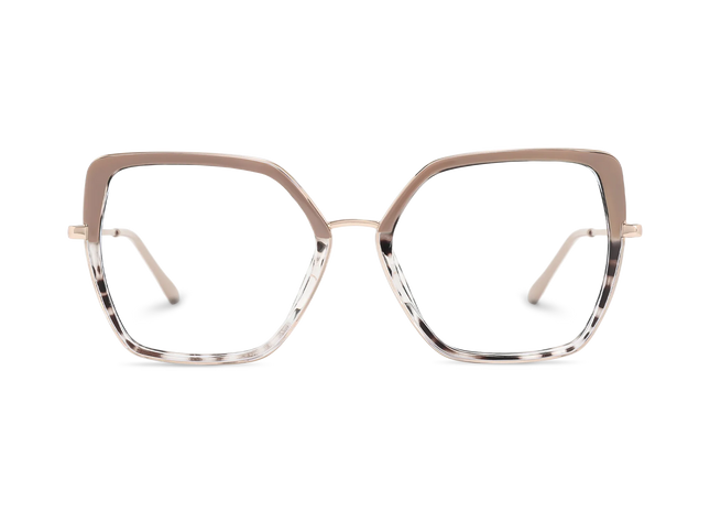 Eydology Nash Gold/Khaki to Leopard Women's Cat Eye Glasses 2