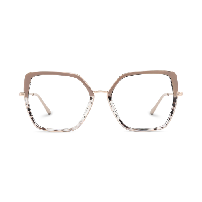 Eydology Nash Gold/Khaki to Leopard Women's Cat Eye Glasses 2