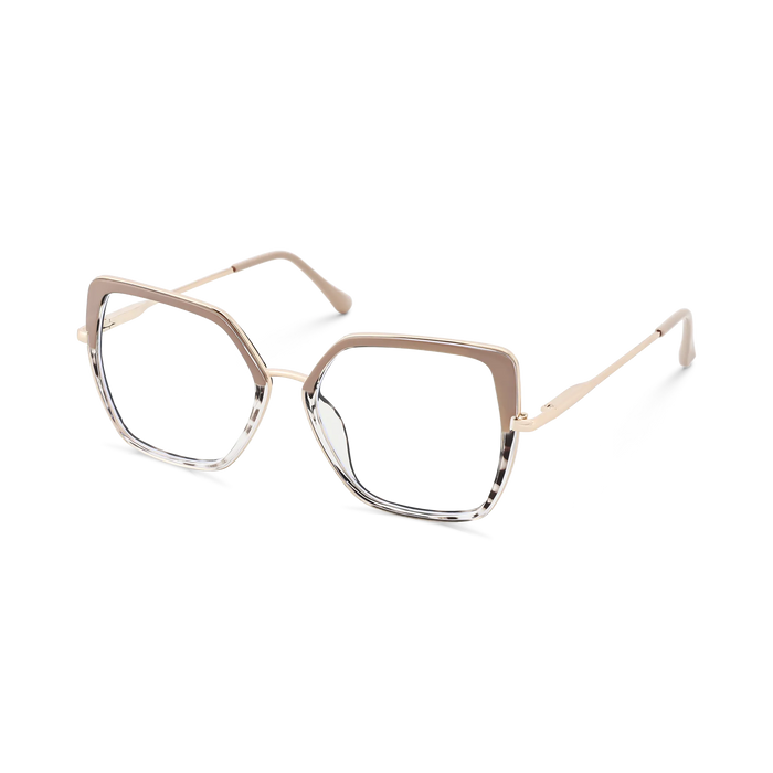 Eydology Nash Gold/Khaki to Leopard Women's Cat Eye Glasses 3