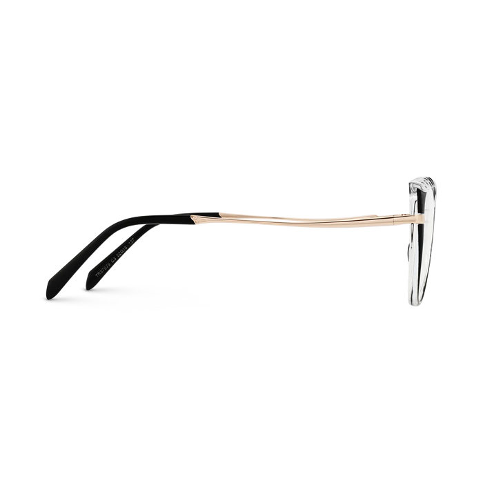 Eydology Presley Gold/Black & Clear Cat Eye Glasses 
