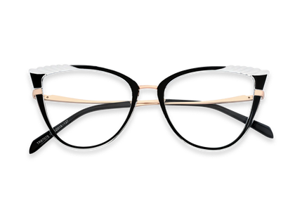 Eydology Presley Gold/Black & Clear Cat Eye Glasses 1