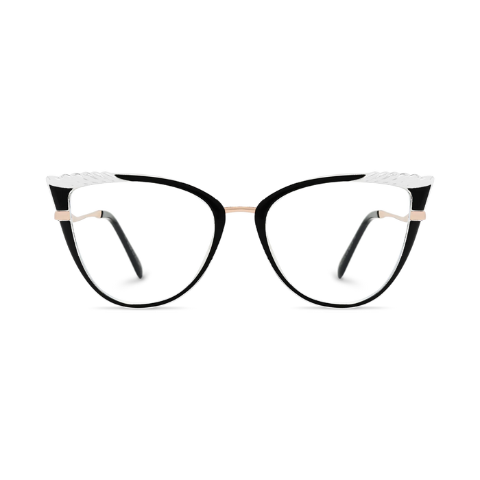 Eydology Presley Gold/Black & Clear Cat Eye Glasses 2