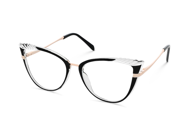 Eydology Presley Gold/Black & Clear Cat Eye Glasses 3