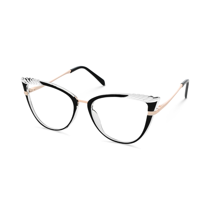 Eydology Presley Gold/Black & Clear Cat Eye Glasses 3