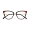 Eydology Presley Gold/Black & Red Cat Eye Glasses 1