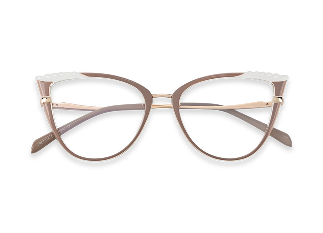 Eydology Presley Gold/Dusty Pink Cat Eye Glasses 1