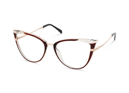 Eydology Presley Gold/Honey Maple & Clear Cat Eye Glasses 3