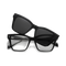 Eydology Ramsey Black / Polarized Grey Lens Clip on Sunglasses 1