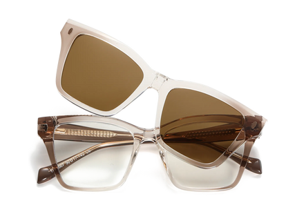 Eydology Ramsey Nude to Brown Gradient/Polarized Brown Lens Clip on Sunglasses 1