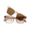 Eydology Ramsey Transparent Pink/Polarized Brown Lens Clip on Sunglasses 1