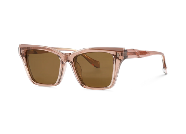 Eydology Ramsey Transparent Pink/Polarized Brown Lens Clip on Sunglasses 2