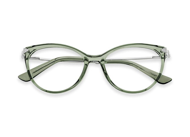 Eydology Sariah Transparent Light Green/Silver Glasses 1