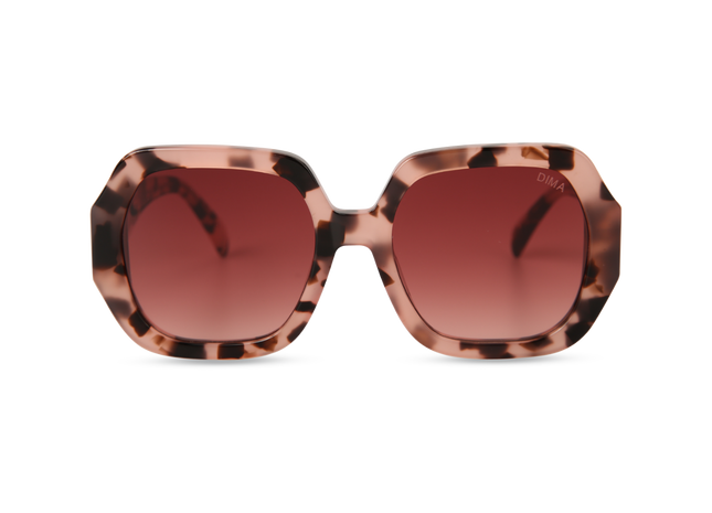 Eydology Sienna Pink Tortoise Frame Red Gradient Lens Glasses 1