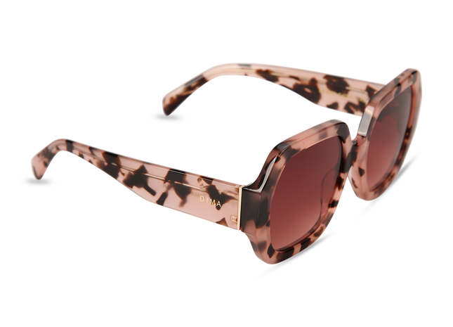 Eydology Sienna Pink Tortoise Frame Red Gradient Lens Glasses 2