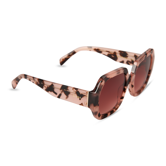 Eydology Sienna Pink Tortoise Frame Red Gradient Lens Glasses 2