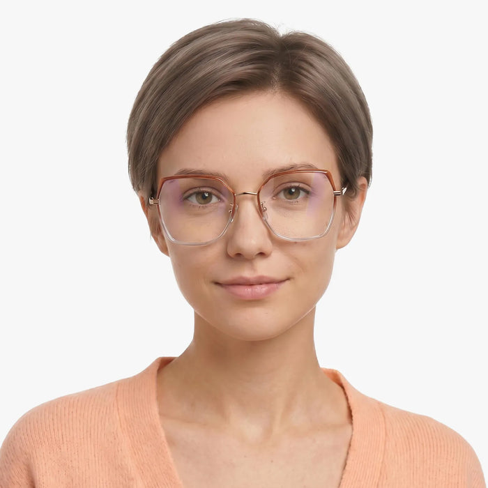 Eydology Skyla Brown Light Purple/Rose Gold Glasses 3