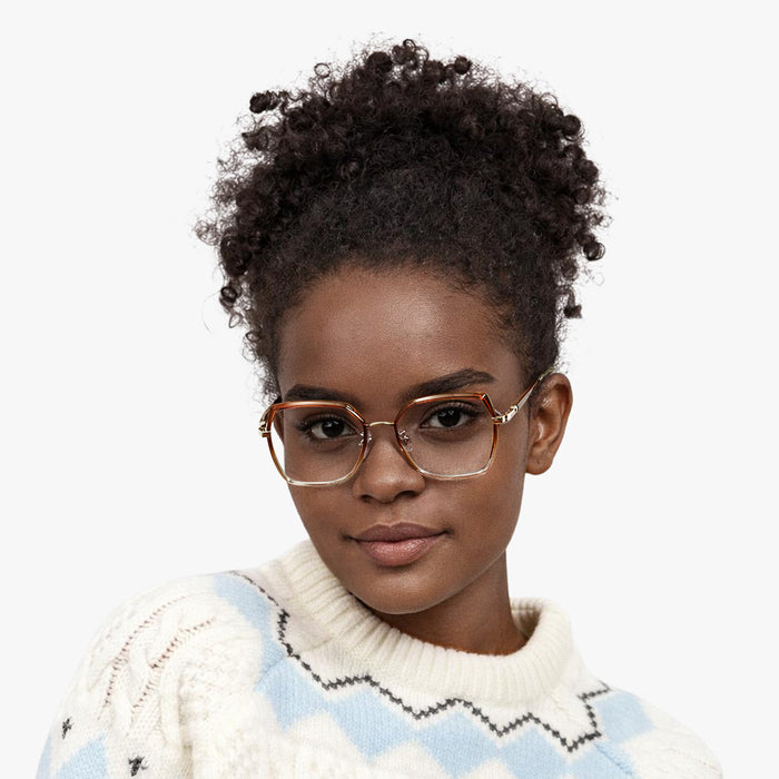 Eydology Skyla Brown Light Purple/Rose Gold Glasses 5