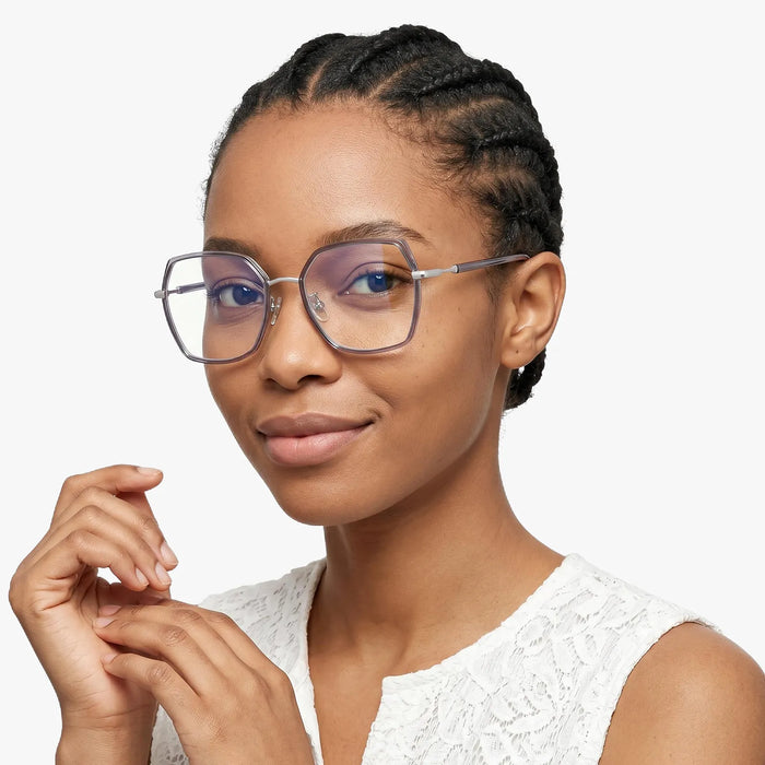 Eydology Skyla Crystal Purple Grey/Chrome Glasses 3