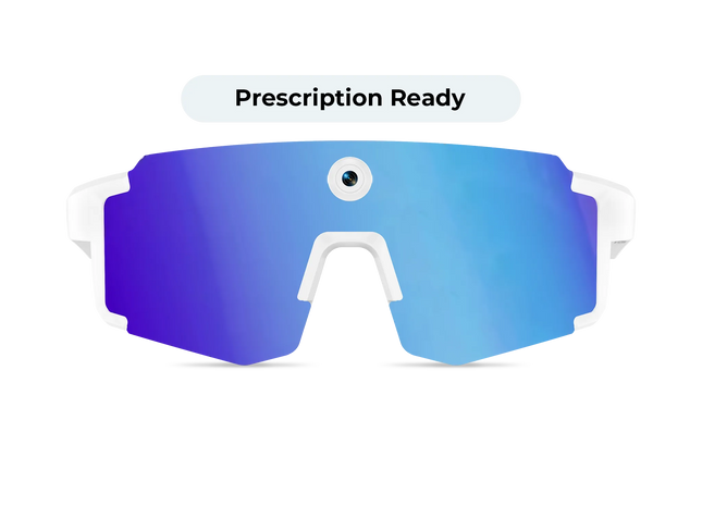 Eydology Smart 05 White w Blue Mirror Lens AI Smart Glasses 1