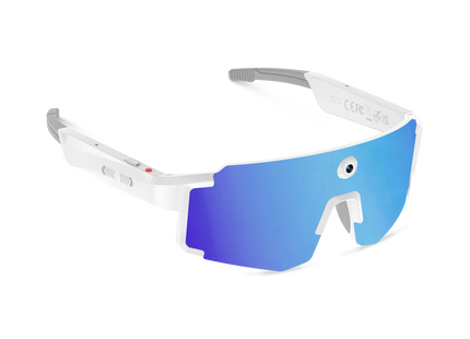 Eydology Smart 05 White w Blue Mirror Lens AI Smart Glasses 2