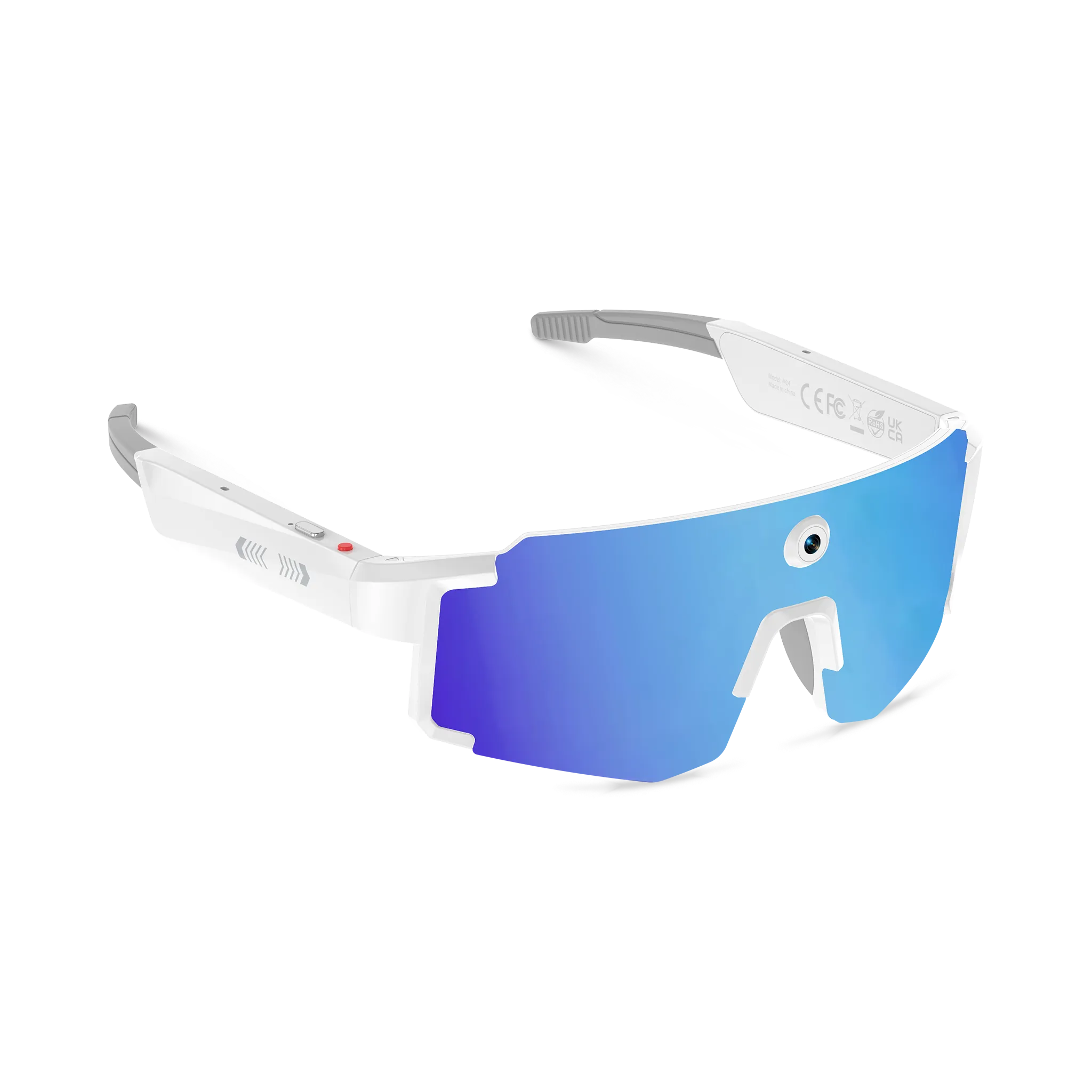 Eydology Smart 05 White w Blue Mirror Lens AI Smart Glasses 2