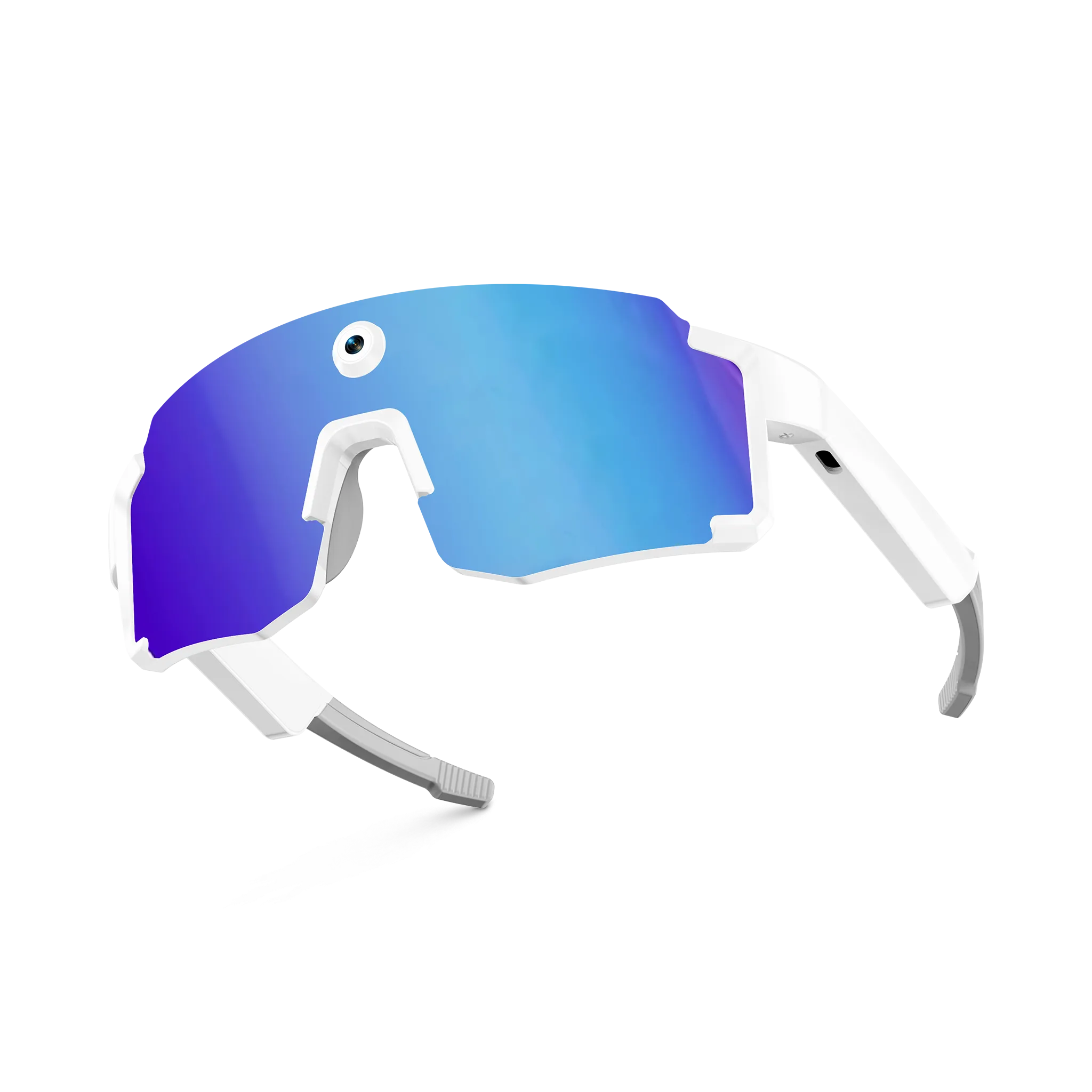 Eydology Smart 05 White w Blue Mirror Lens AI Smart Glasses 3