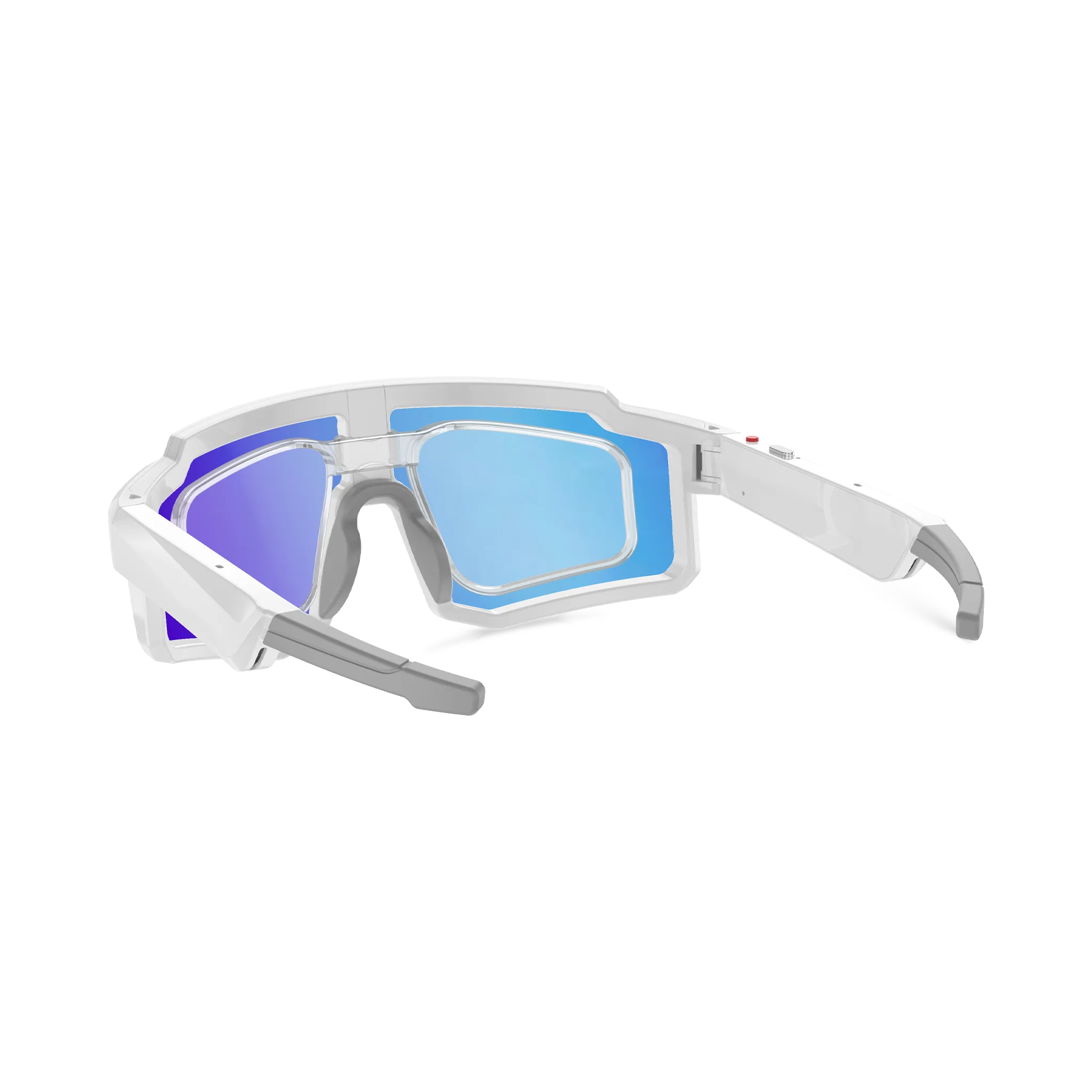 Eydology Smart 05 White w Blue Mirror Lens AI Smart Glasses 8