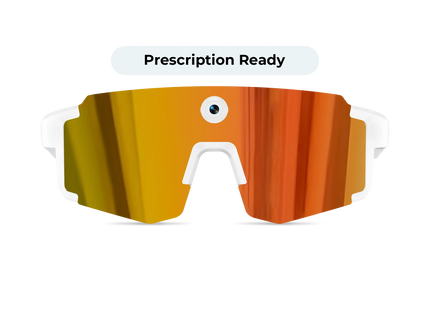 Eydology Smart 05 White w Orange Mirror Lens AI Smart Glasses 1