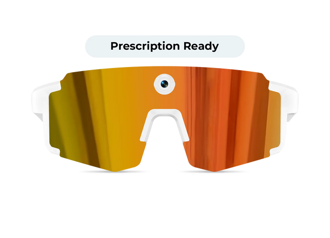 Eydology Smart 05 White w Orange Mirror Lens AI Smart Glasses 1