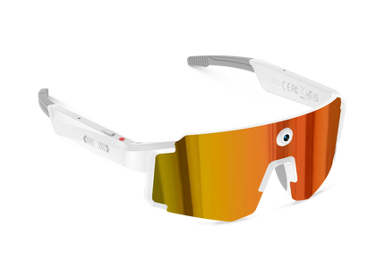 Eydology Smart 05 White w Orange Mirror Lens AI Smart Glasses 2