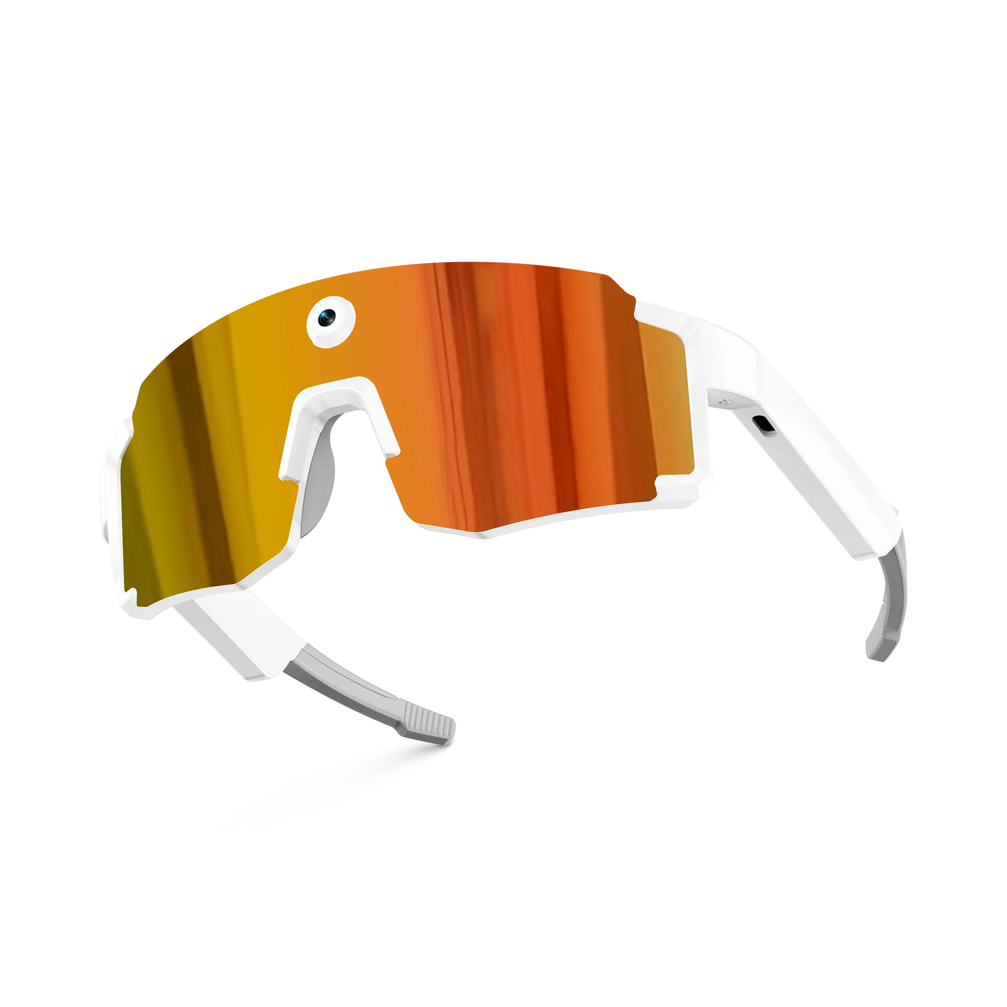 Eydology Smart 05 White w Orange Mirror Lens AI Smart Glasses 3
