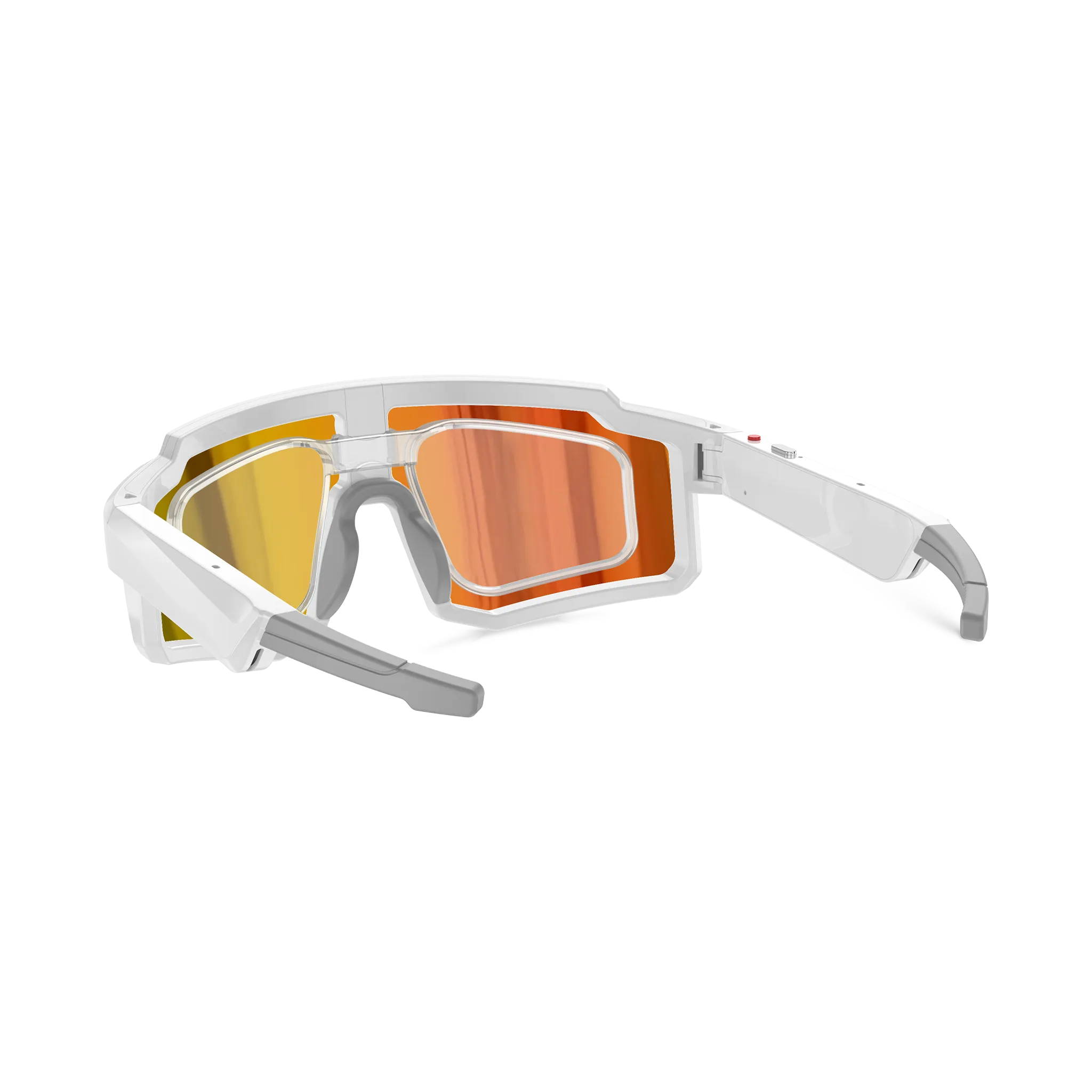 Eydology Smart 05 White w Orange Mirror Lens AI Smart Glasses 8