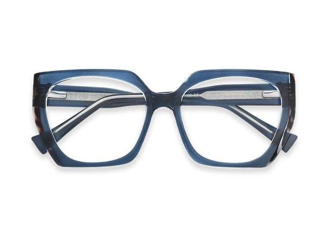 Eydology Sterling Crystal Blue Women's Cat Eye Glasses 1