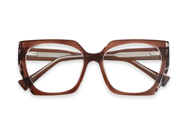Eydology Sterling Crystal Dark Brown Women's Cat Eye Glasses 1