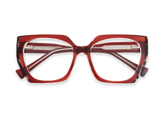 Eydology Sterling Crystal Red Women's Cat Eye Glasses 1