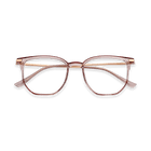 Eydology Tadeo Clear Grey Pink/Rose Gold Glasses 1