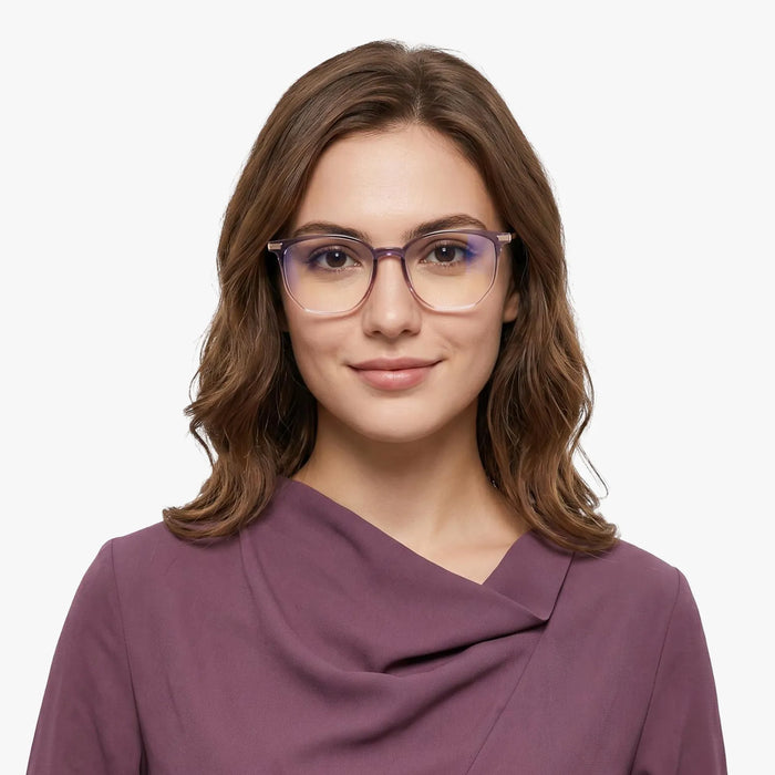 Eydology Tadeo Clear Purple Pink/Rose Gold Glasses 5