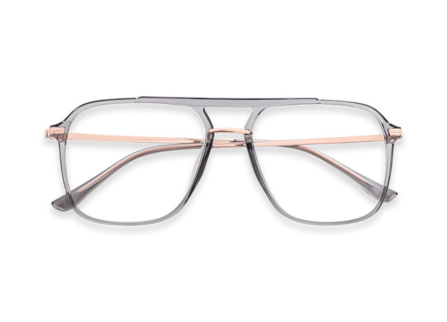 Eydology Tori Clear Grey Purple/Rose Gold Glasses 1