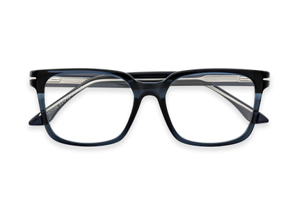 Eydology Trenton Transparent Dark Blue Square Eyeglasses 1