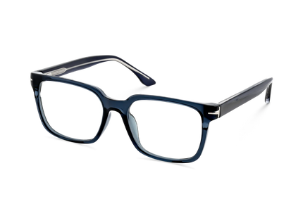 Eydology Trenton Transparent Dark Blue Square Eyeglasses 3