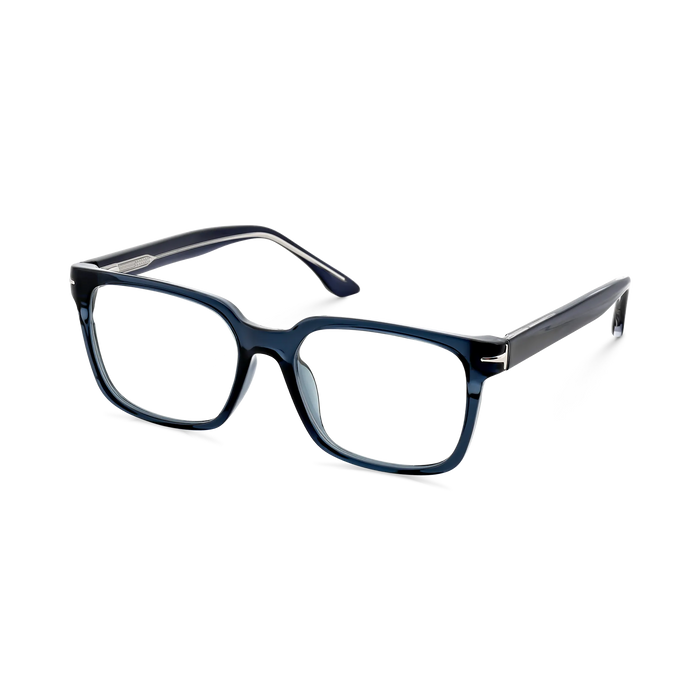 Eydology Trenton Transparent Dark Blue Square Eyeglasses 3