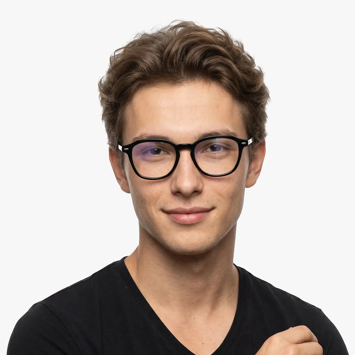 Eydology Troy Black Glasses -Male Model