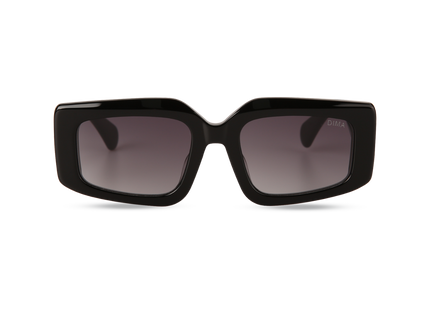 Eydology Vivid Black Frame Grey Gradient Lens Glasses 1