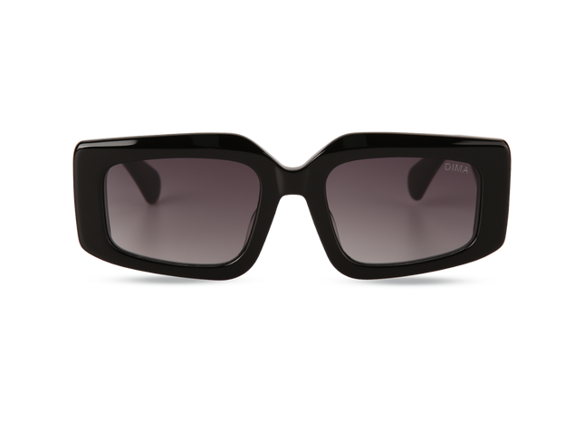 Eydology Vivid Black Frame Grey Gradient Lens Glasses 1