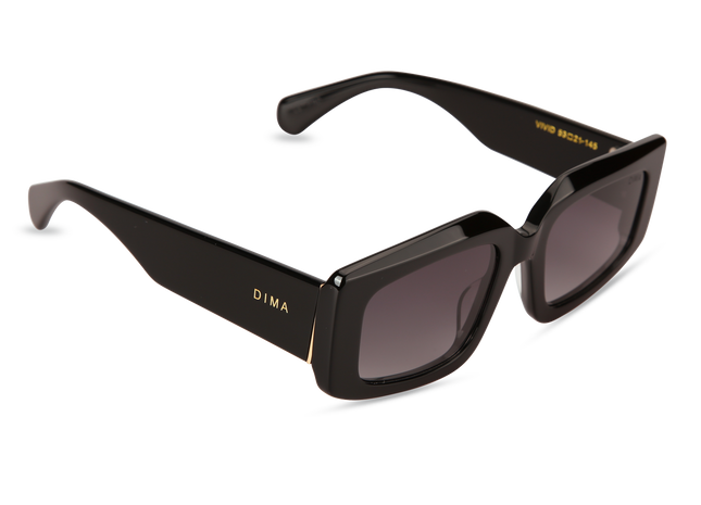 Eydology Vivid Black Frame Grey Gradient Lens Glasses 2