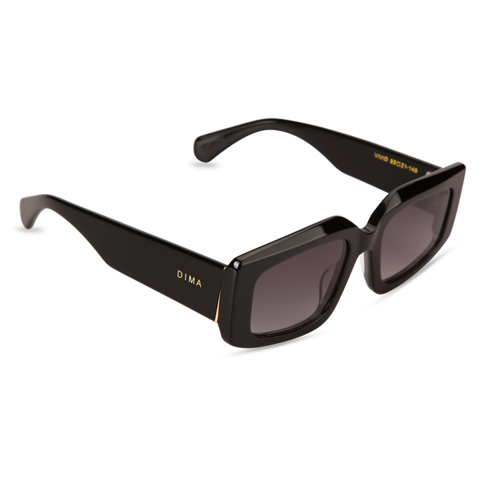 Eydology Vivid Black Frame Grey Gradient Lens Glasses 2