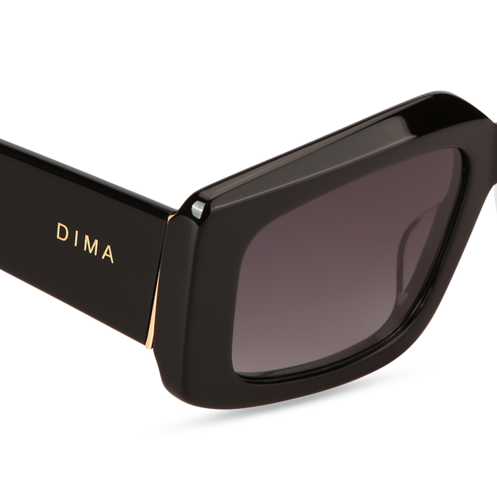 Eydology Vivid Black Frame Grey Gradient Lens Glasses 4