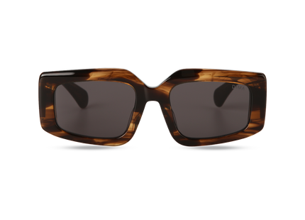 Eydology Vivid Brown Tortoise Frame Grey Lens Glasses 1