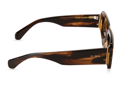 Eydology Vivid Brown Tortoise Frame Grey Lens Glasses 3